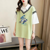 偽二枚 シンプル 体型カバー カジュアル Tシャツ S-13261