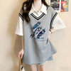 偽二枚 シンプル 体型カバー カジュアル Tシャツ S-13261