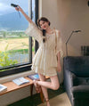 リゾート風 肩出し レース 夏用 セットアップ MO-13123