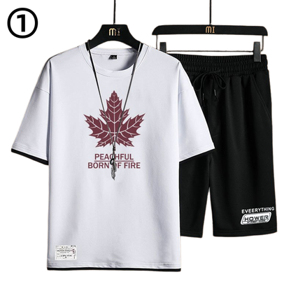 デザイン性抜群 カジュアル Tシャツ & ショーツ セットアップ MO-80068