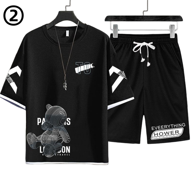 デザイン性抜群 カジュアル Tシャツ & ショーツ セットアップ MO-80068