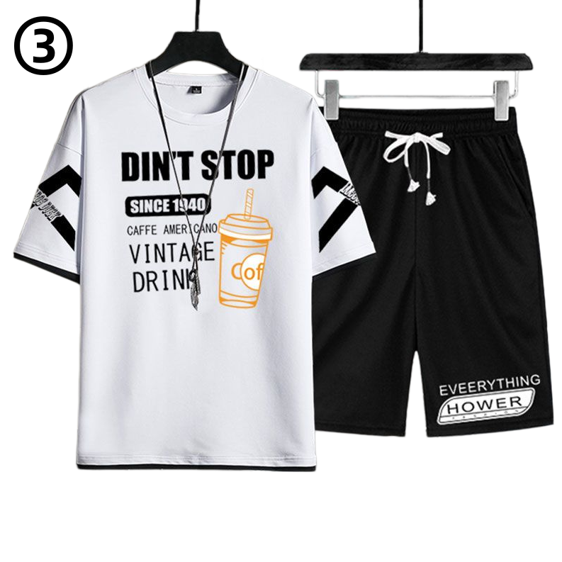 デザイン性抜群 カジュアル Tシャツ & ショーツ セットアップ MO-80068