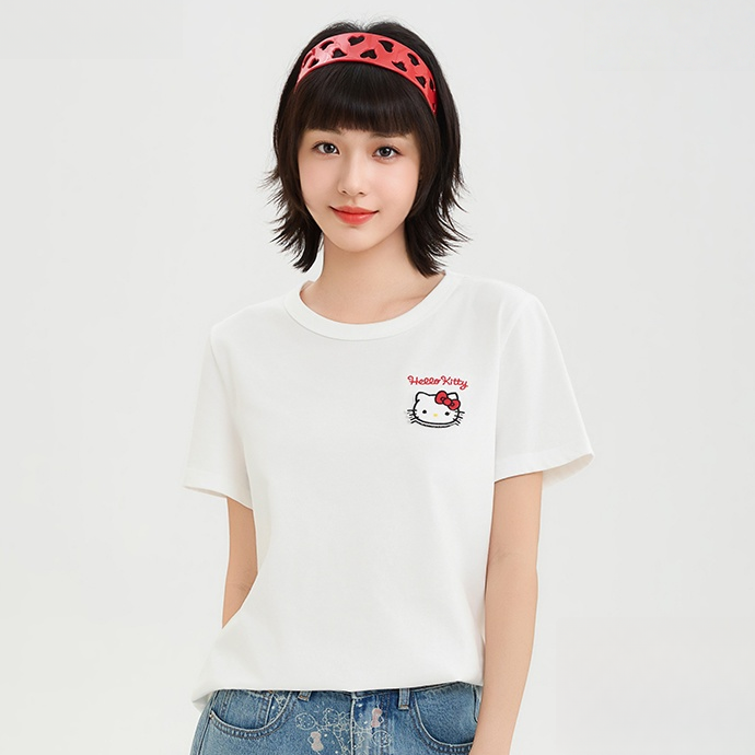大人可愛い 品質のいい プリント 半袖 Tシャツ S-13219