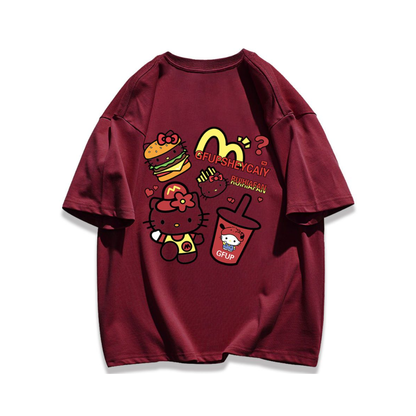 男女兼用 シンプル カジュアル プリント Tシャツ S-13232