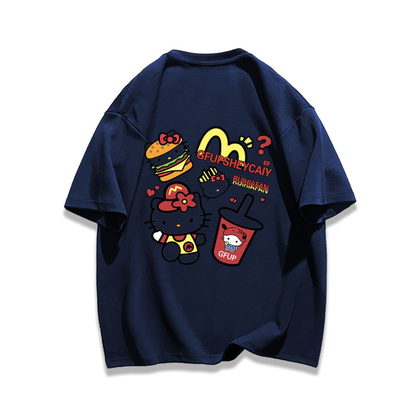 男女兼用 シンプル カジュアル プリント Tシャツ S-13232