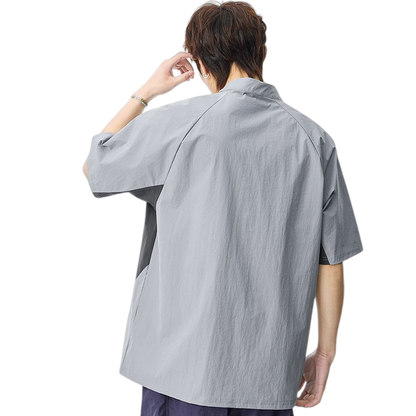 速乾通気素材 軽量 ジップ Tシャツ MO-80105