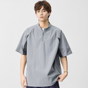 速乾通気素材 軽量 ジップ Tシャツ MO-80105