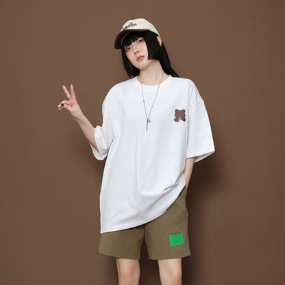 売れ筋 ゆったり Tシャツ & ショーツ セットアップ MO-80109