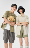 男女兼用 無地 カジュアル シンプル シャツ MO-80110