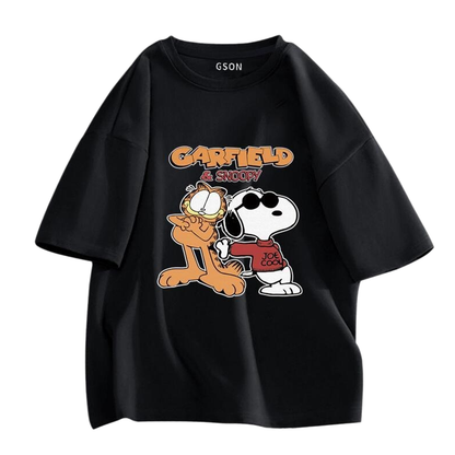 男女兼用 シンプル プリント Tシャツ & ショーツ セットアップ S-13264