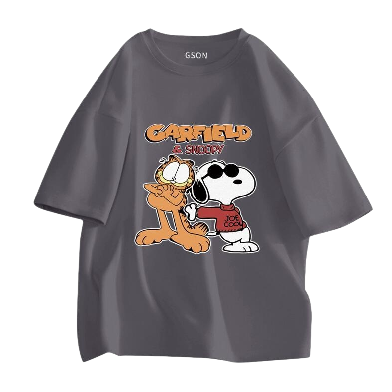 男女兼用 シンプル プリント Tシャツ & ショーツ セットアップ S-13264