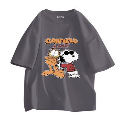 男女兼用 シンプル プリント Tシャツ & ショーツ セットアップ S-13264