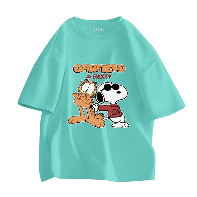男女兼用 シンプル プリント Tシャツ & ショーツ セットアップ S-13264