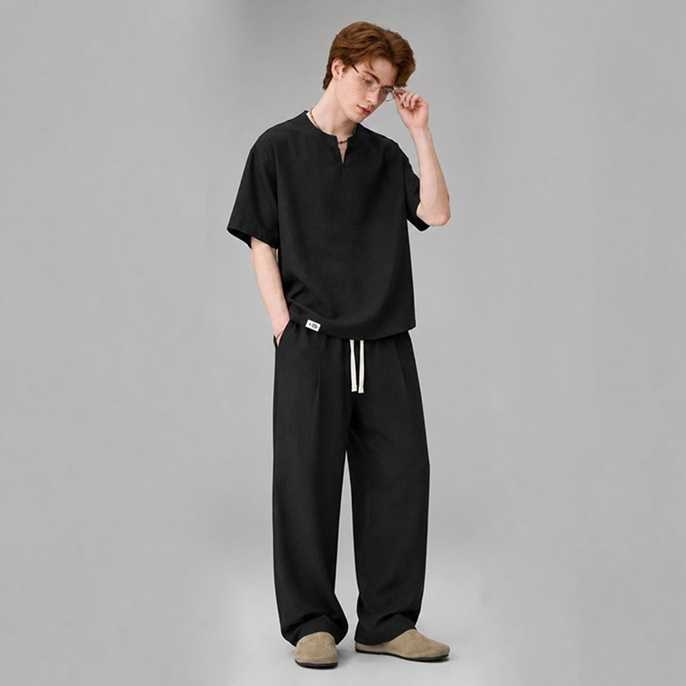 売れ筋 ゆったり Tシャツ & カジュアルパンツ セットアップ MO-80115