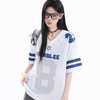 通気メッシュ 袖2本ライン Vネック Tシャツ S-80004
