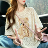 透かし編み ゆったり オーバーサイズ ニット Tシャツ  S-80010
