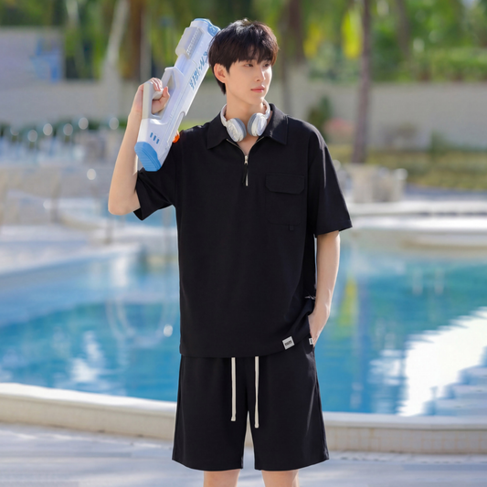 売れ筋 ゆったり Tシャツ & ショーツ セットアップ  S-80016