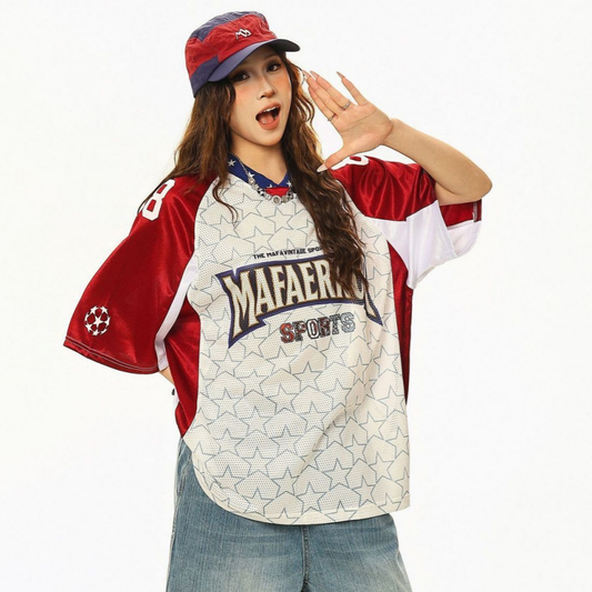 人気トレンド 総柄 ゆったり プリント Tシャツ S-13279