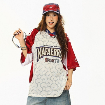 人気トレンド 総柄 ゆったり プリント Tシャツ S-13279