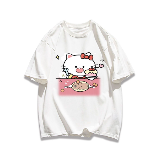 男女兼用 シンプル プリント Tシャツ S-13282