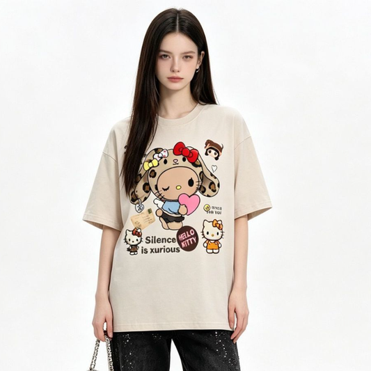 ゆったり シンプル プリント カジュアル Tシャツ S-13286