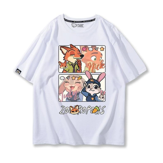 男女兼用 シンプル プリント カジュアル Tシャツ S-13306