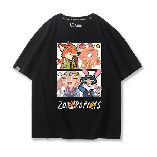 男女兼用 シンプル プリント カジュアル Tシャツ S-13306