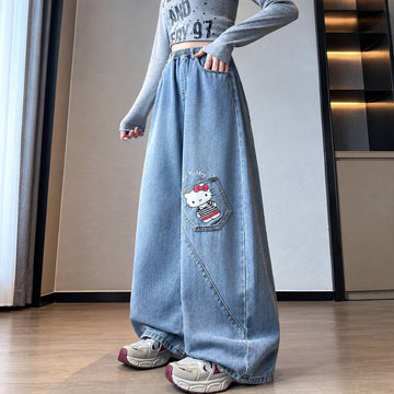 ゆったり ロング カジュアル デニムパンツ U-13573