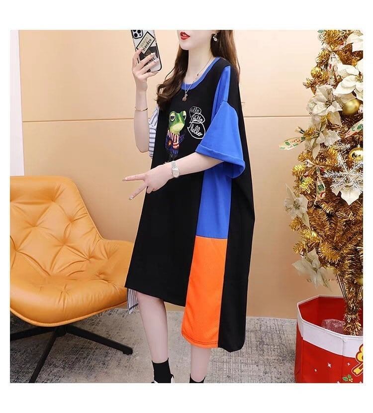 夏新作 カラーマッチング 存在感満点 ロング Tシャツ ゆったり ＜S-2839＞
