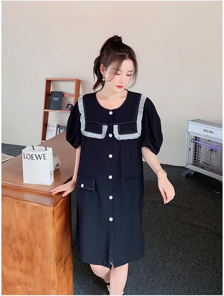 新商品 カジュアル 定番シンプル 切り替え ワンピース<S-8386>