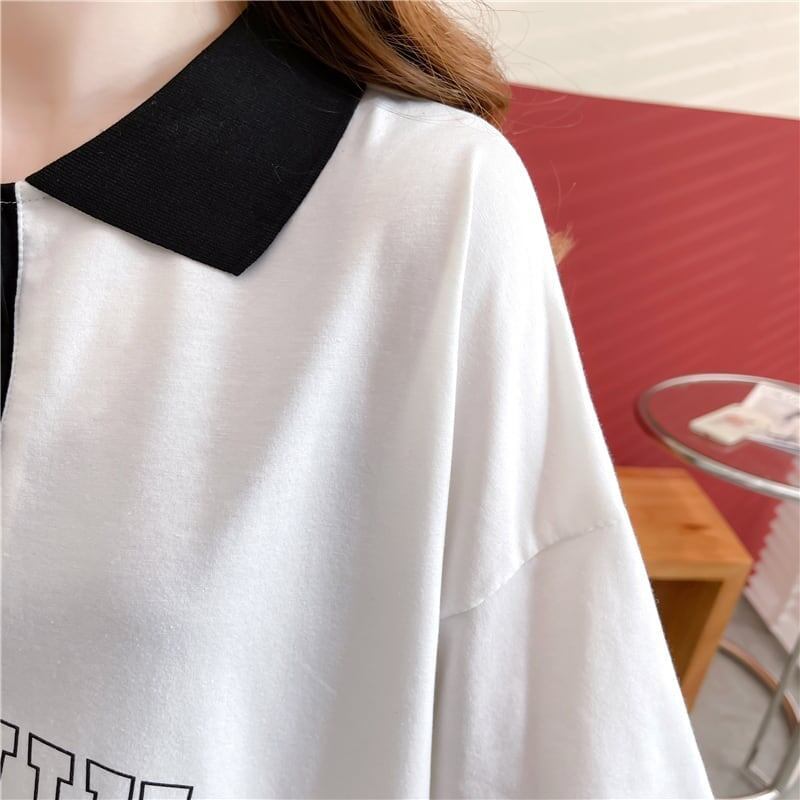 カジュアル 切り替え 着心地抜群 プリント Tシャツ カットソー＜S-3622＞