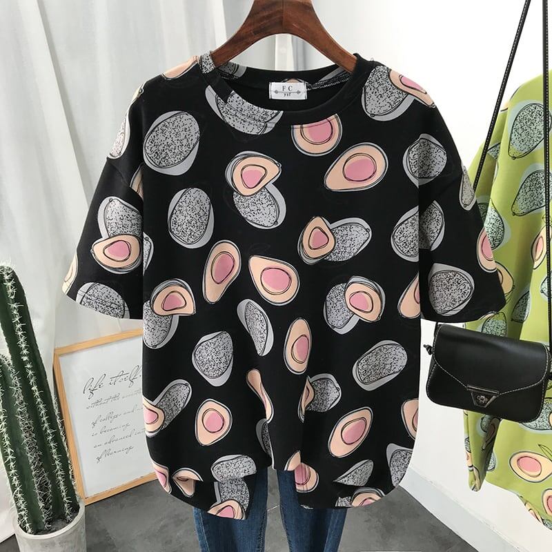 ゆったり感アップ プリント オシャレ度満点 Tシャツ カットソー＜S-3321＞