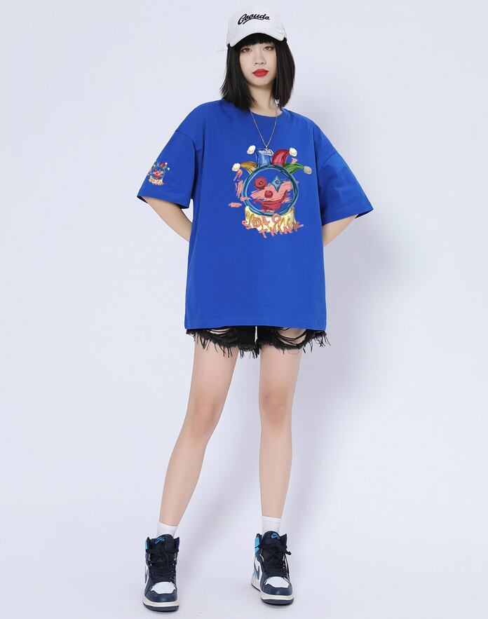 話題沸騰中 ゆったり カジュアル プリント 6色 半袖Tシャツ＜S-8164＞