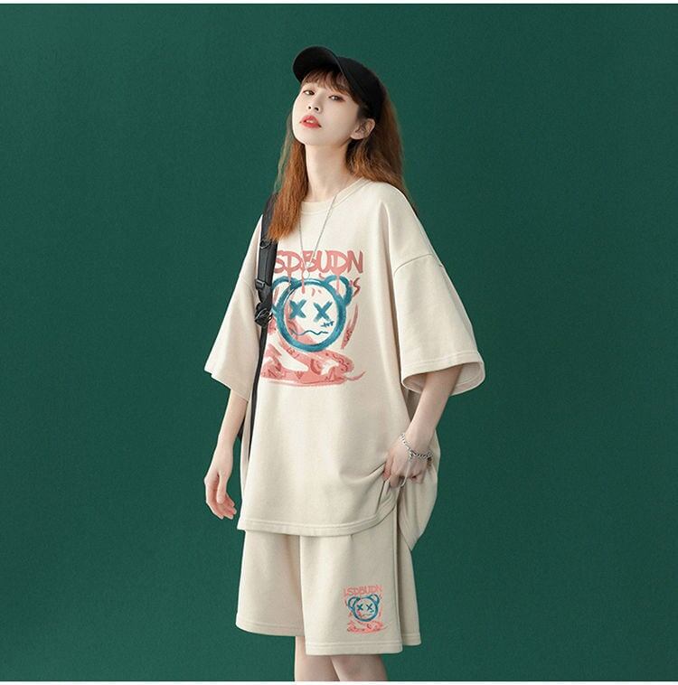 早い者勝ち  半袖Ｔシャツⅹパンツセット全4色 男女兼用<S-6554>