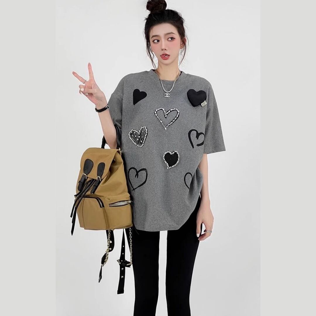 超人気 特別デザイン カジュアル ファッション プリント 全3色 半袖 Tシャツ <S-8918>