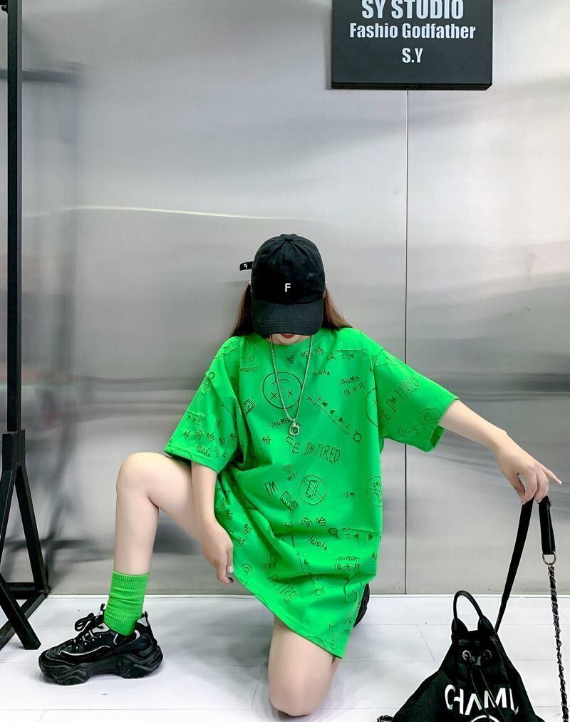 売り切れ必至 ゆったり ファッション感満々 ロング丈 3色半袖Tシャツ＜S-9086＞