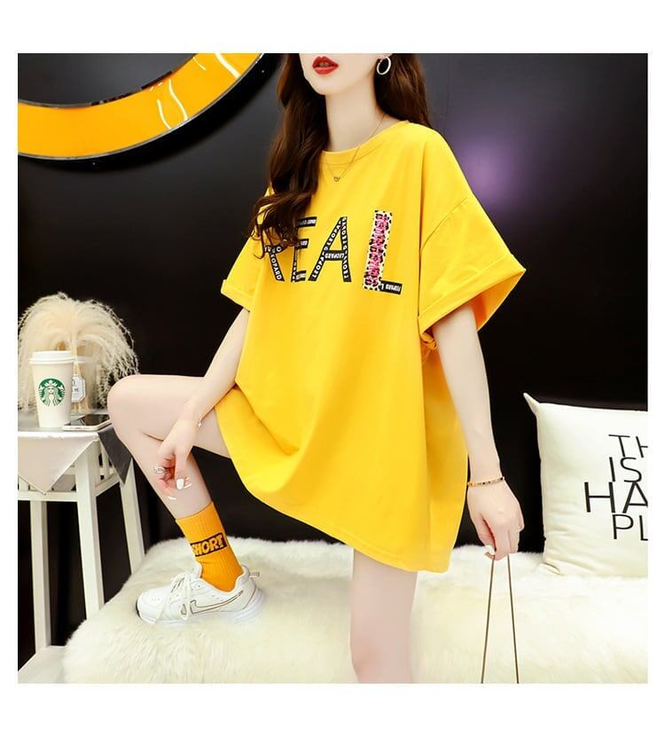 合わせやすい プリント アルファベット Tシャツ ゆったり 半袖 ＜S-2917＞