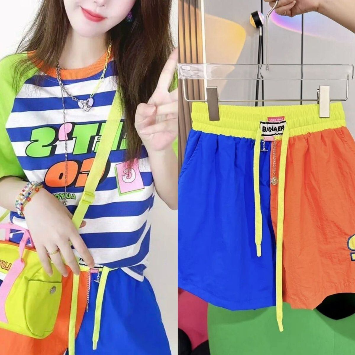 大人可愛い カジュアル 夏に嬉しい機能付き 半袖Ｔシャツⅹパンツセット全4色<S-11388>