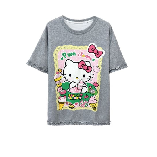 男女兼用 人気 プリント 半袖 Tシャツ <S-13177>