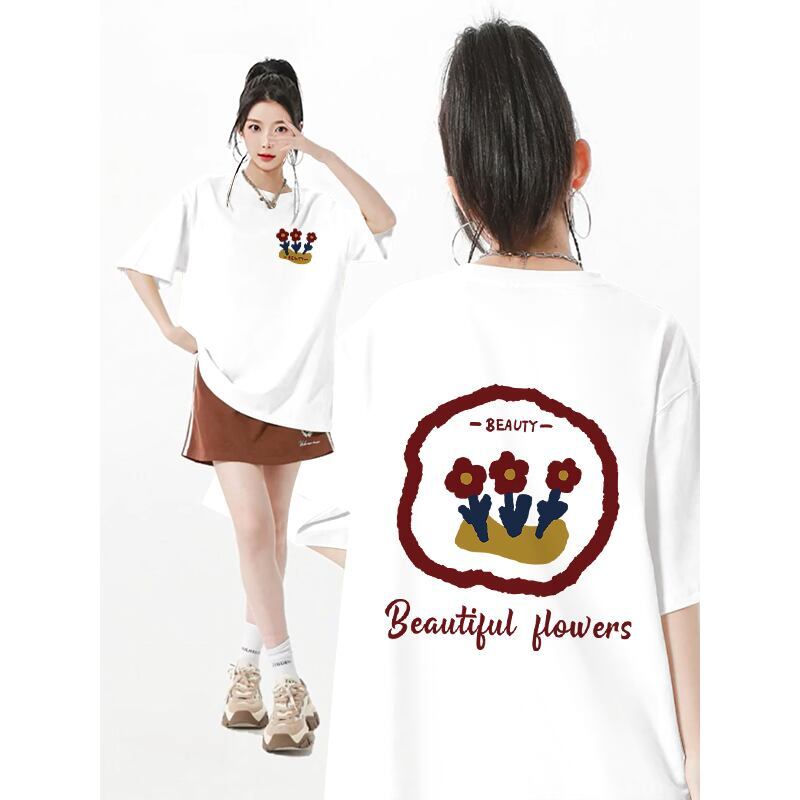 超人気 スウィート カジュアル プリント 全8色 半袖 Tシャツ <S-8939>