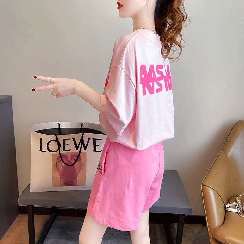 好感度UP カジュアル ファッション 上質 Ｔシャツⅹパンツセット<S-8456>