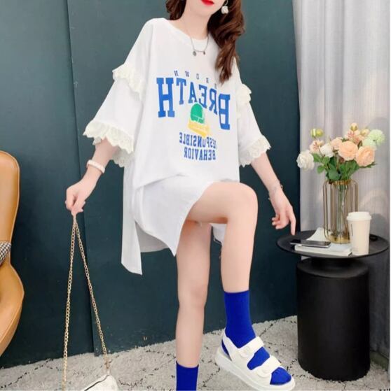 話題沸騰中 ビッグロゴ プリント ゆったり 半袖Tシャツ 全3色＜S-8252＞