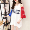 個性的なデザイン プリント 一目惚れ Tシャツ カットソー ワンピース＜S-3342＞