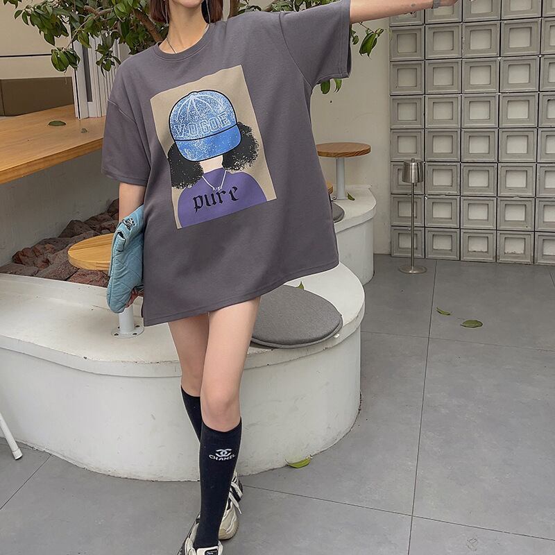 話題沸騰中 都市ファッショ 流行新作 オシャレ デザイン プリント全6色 半袖Tシャツ<S-9108>