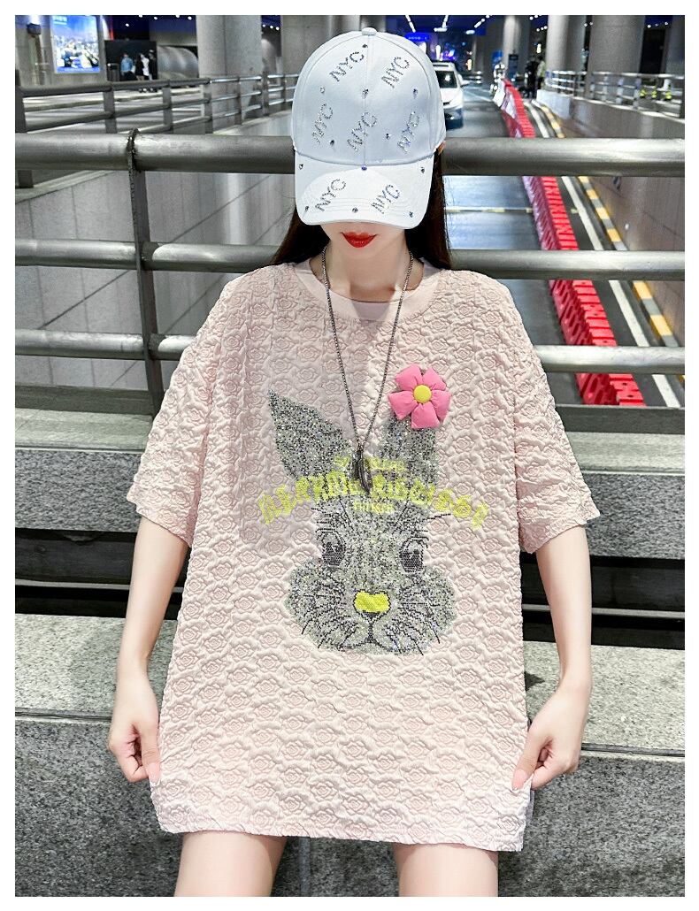 話題沸騰中 キュート カジュアル ホットダイヤモンド 半袖Tシャツ＜S-8626＞