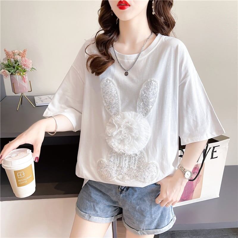 オシャレ度満点 切り替え 一目惚れ プリント Tシャツ カットソー＜S-3422＞