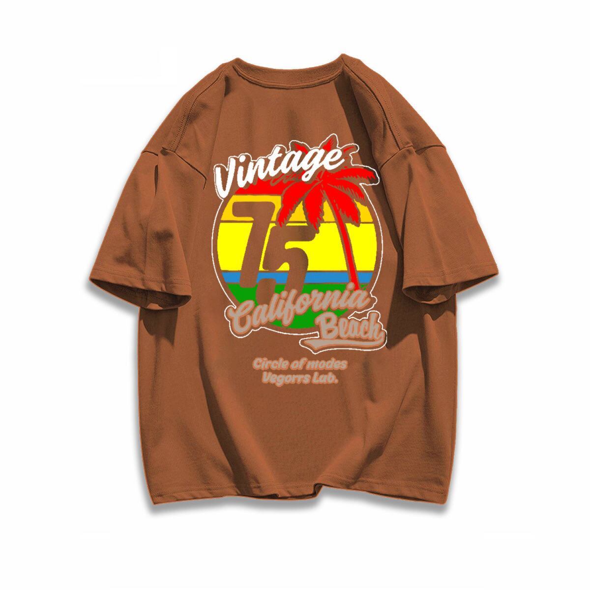 早い者勝ち カジュアル ファッション感満々 ダブルプリント 全5色 半袖Tシャツ<S-9271>