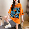 個性的なデザイン 切り替え 一目惚れ プリント Tシャツ カットソー＜S-3400＞