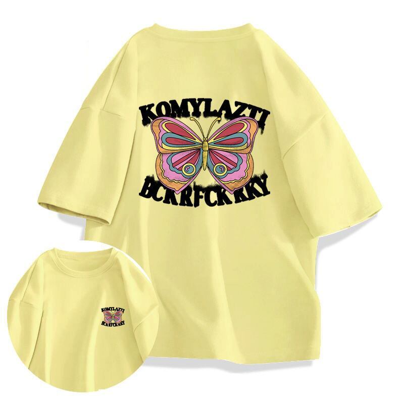 大好評 カジュアル 絶対流行 ルーズ プリント全6色 半袖Tシャツ<S-8914>