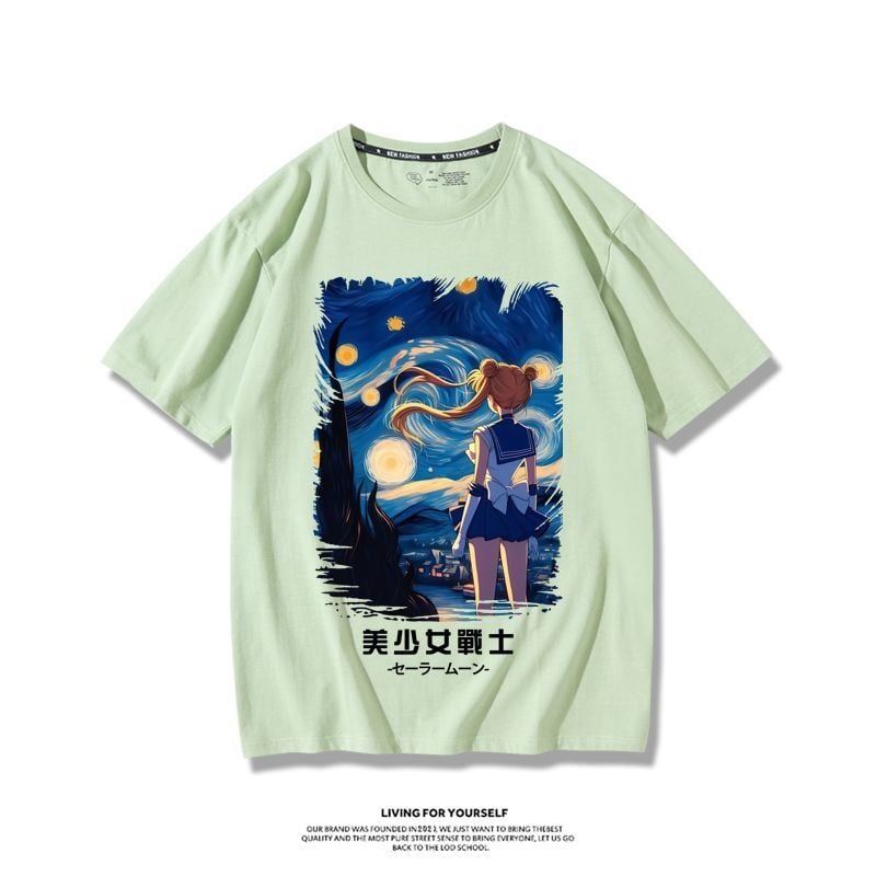 大人可愛い  デザイン性抜群 カジュアル 男女兼用 半袖 Tシャツ<S-13042>